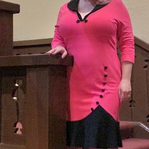 Pink retro wiggle dress